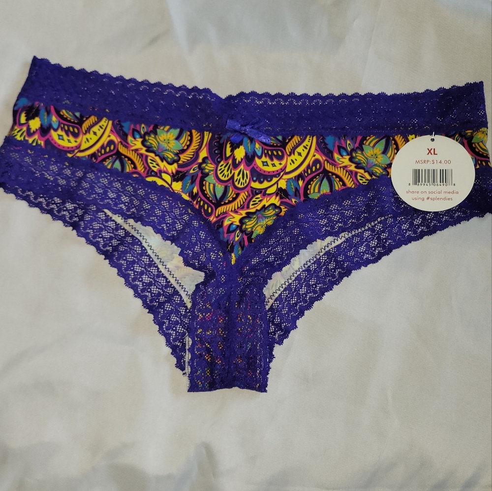 NWT Splendies Wild Daze Cotton Cheeky Purple Size XL